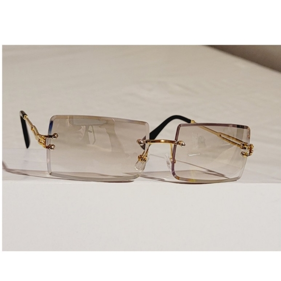 Rectangular Rimless ombre sunglasses - Picture 4 of 8